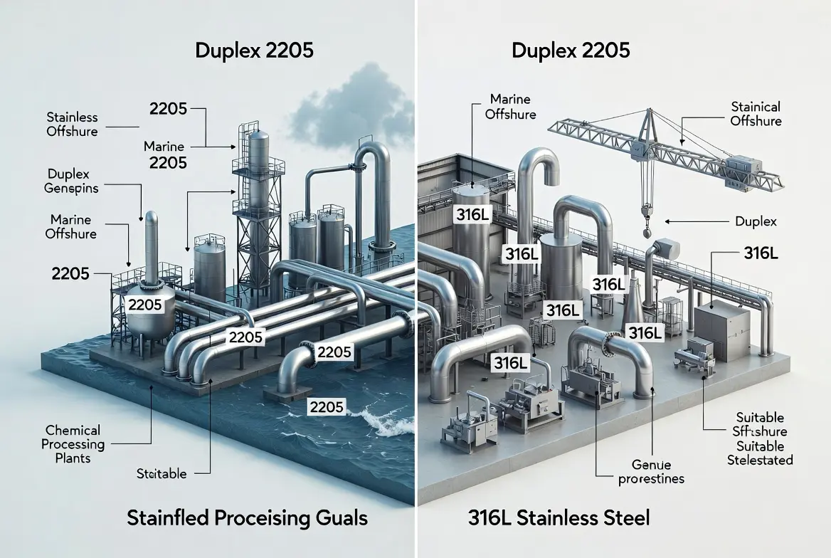 When to choose Duplex 2205 or 316L stainless steel for industrial applications