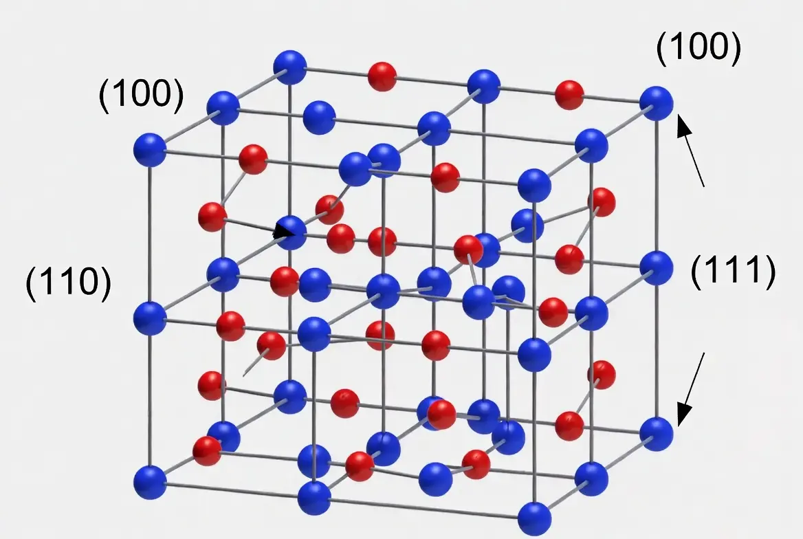 Diagram showing face-centered cubic crystal lattice structure of nickel alloy with hydrogen atoms (H) positioned in interstitial sites, illustrating hydrogen embrittlement resistance mechanism