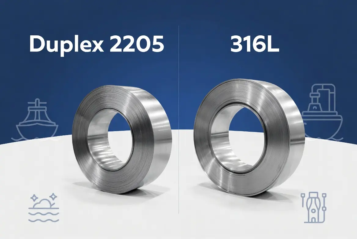 Duplex 2205 vs 316L stainless steel comparison for industrial applications