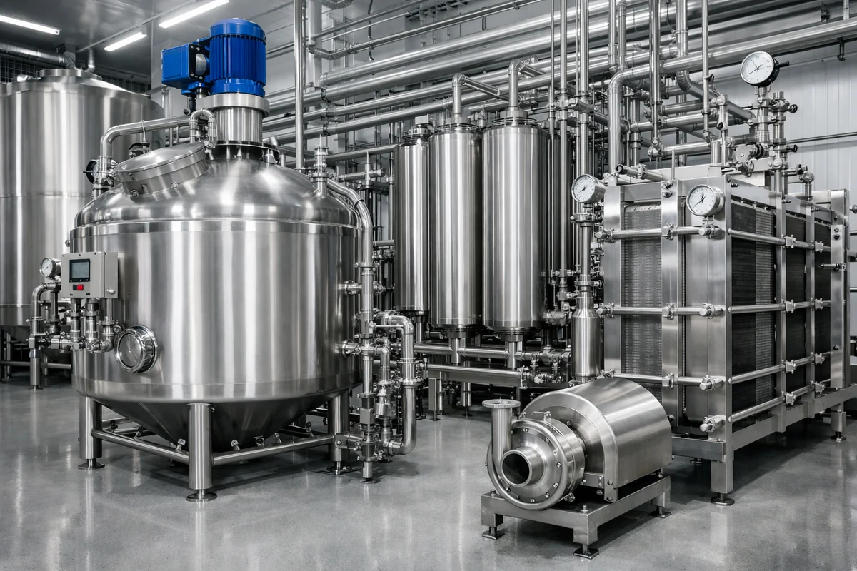 Stainless steel pipe systems in dairy plant