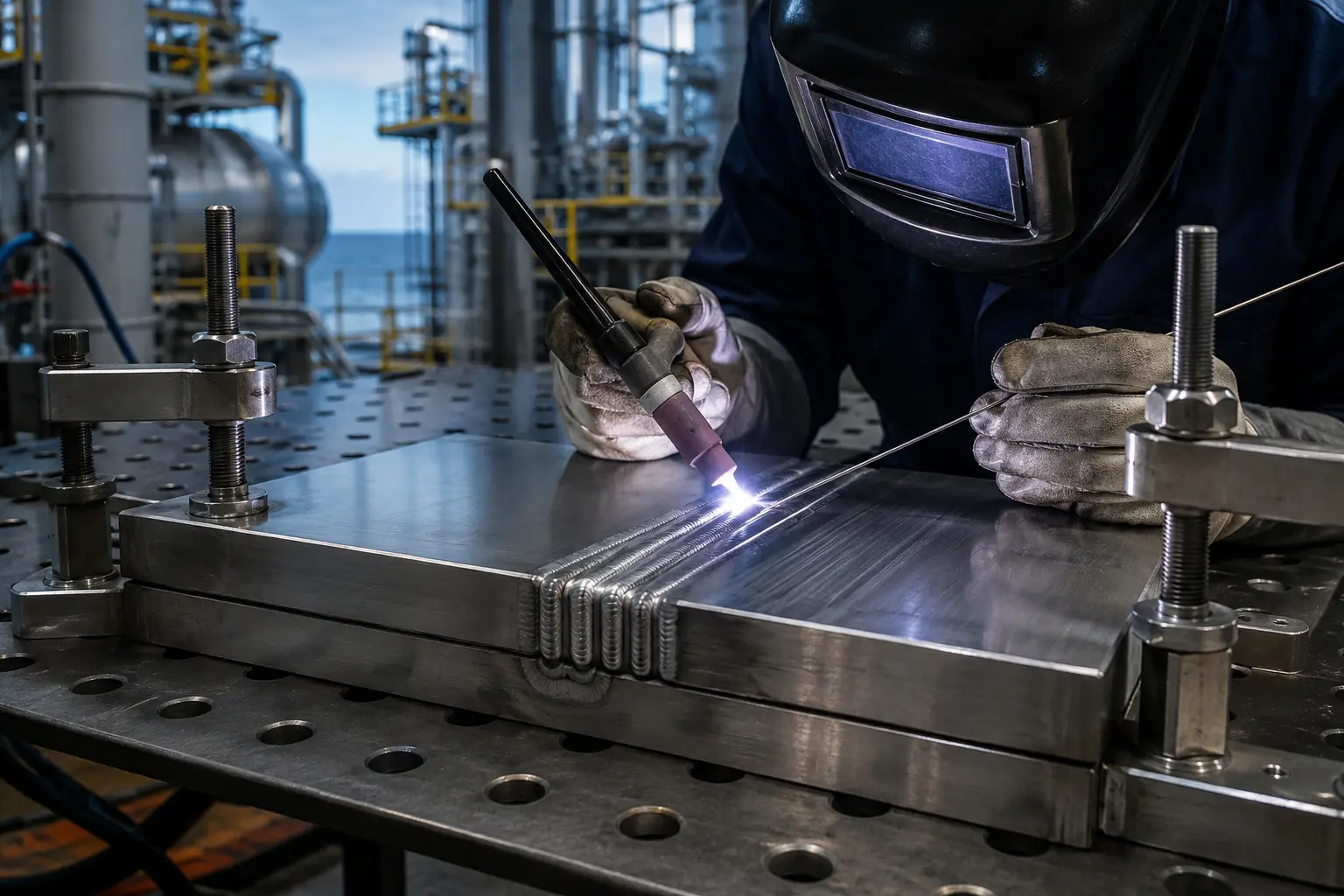 2507 super duplex stainless steel TIG welding on thick plate