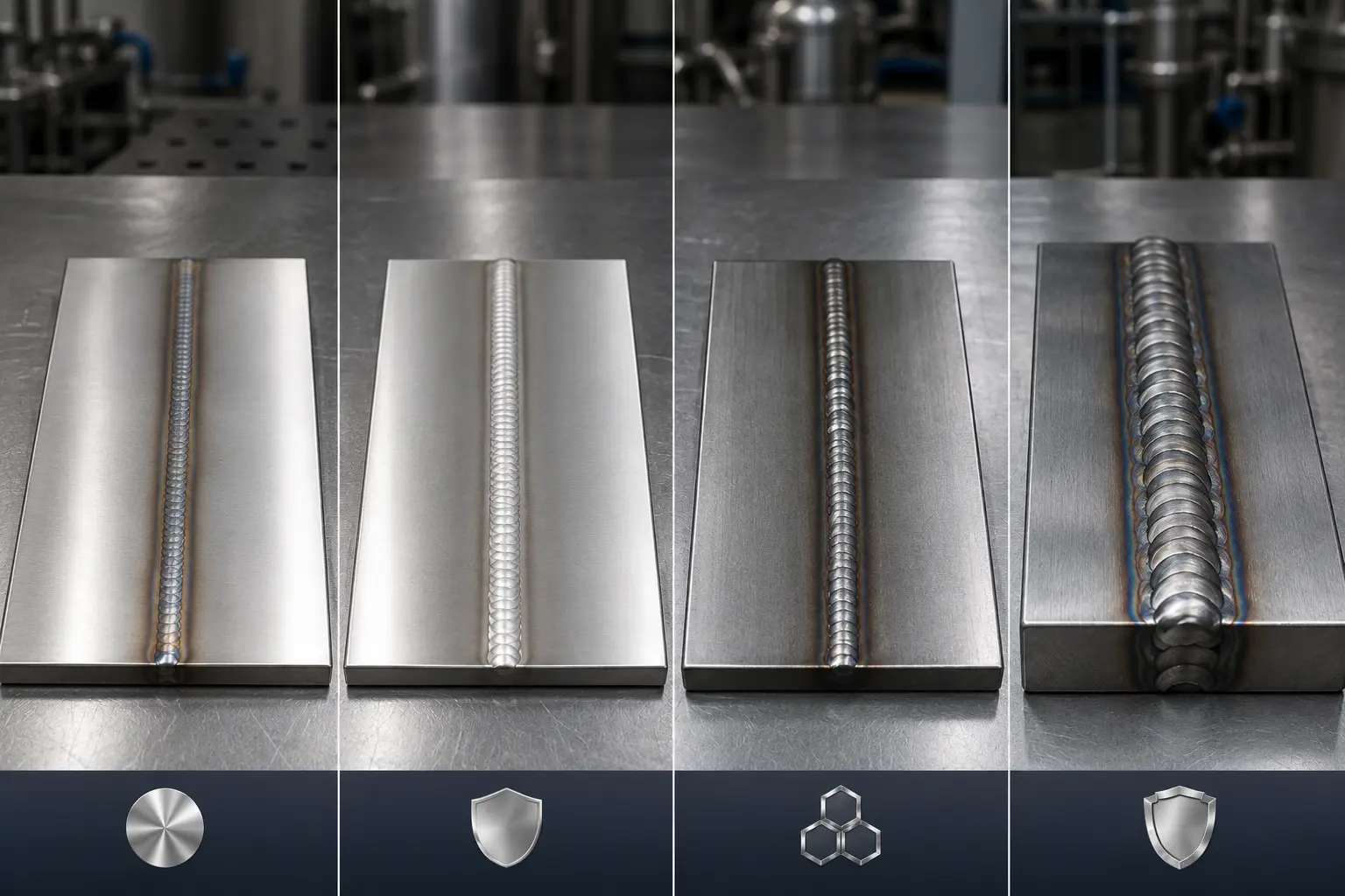 Comparison of 304 316L 2205 and 2507 stainless steel welding grades